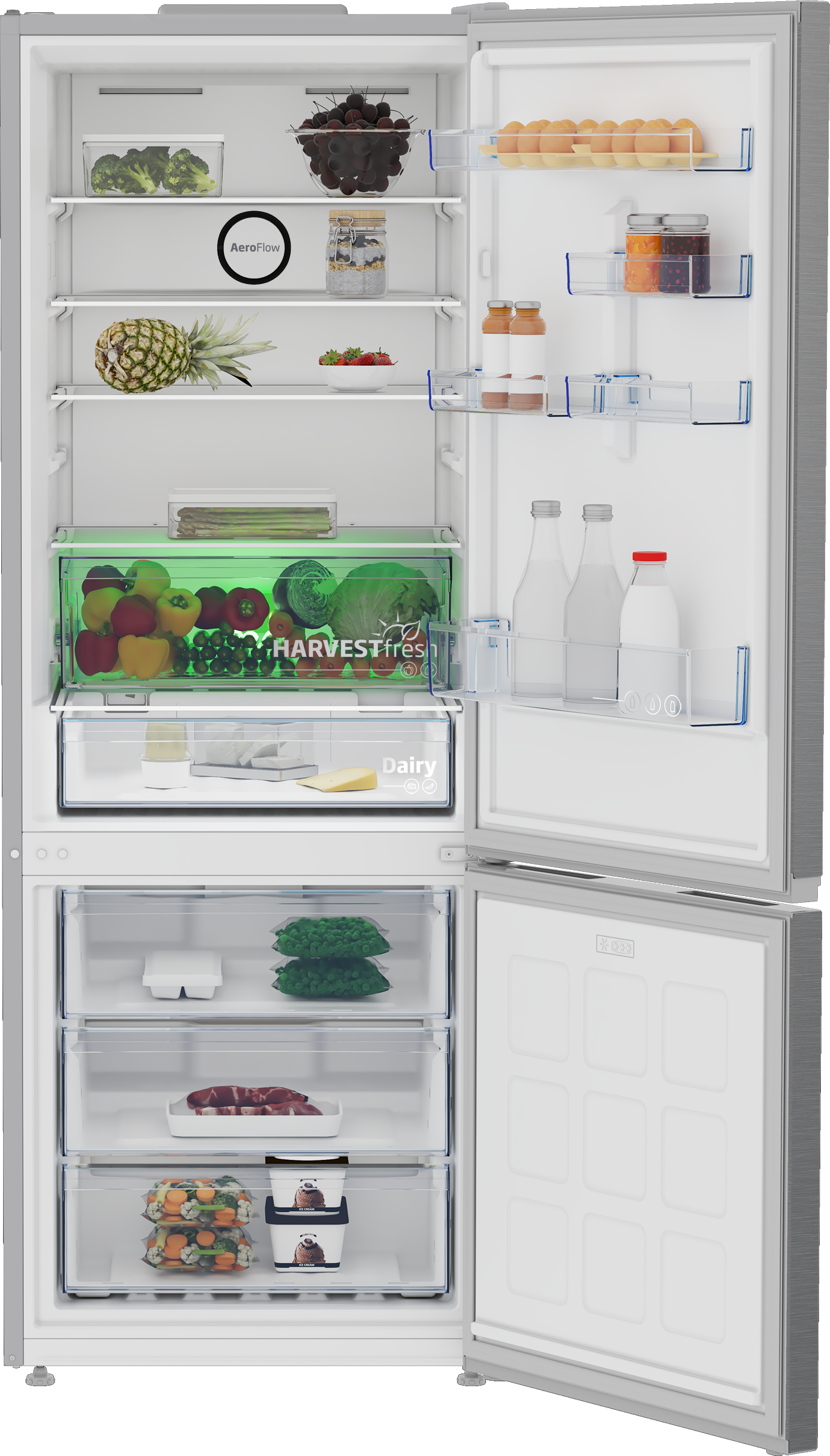 BEKO B5RCNE565HXP vrijstaande koel-/vriescombinatie - 192cm BEKO B5RCNE565HXP vrijstaande koel-/vriescombinatie - 192cm