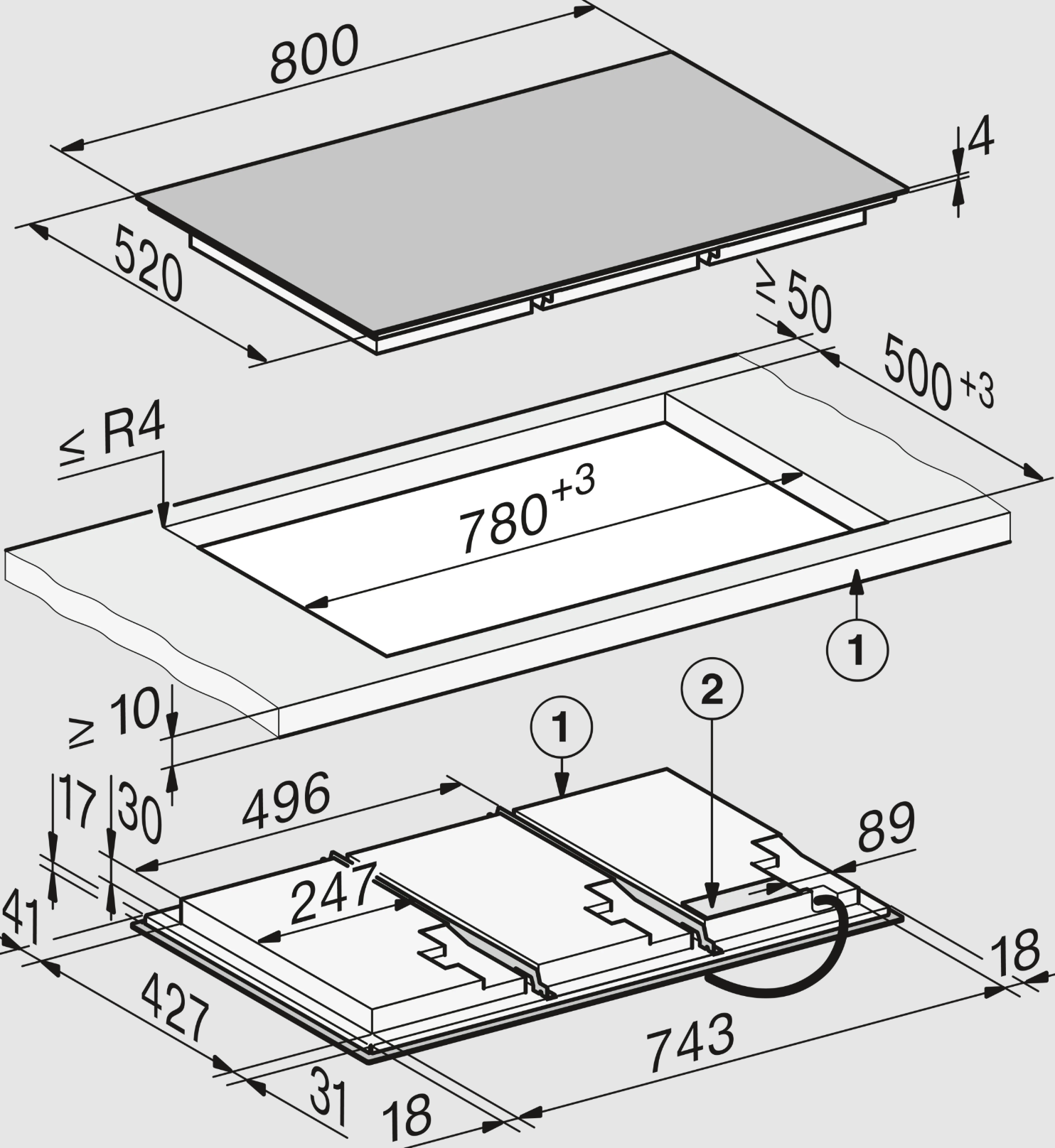 MIELE KM8685FLMATTFINISH inductiekookplaat - 80cm
