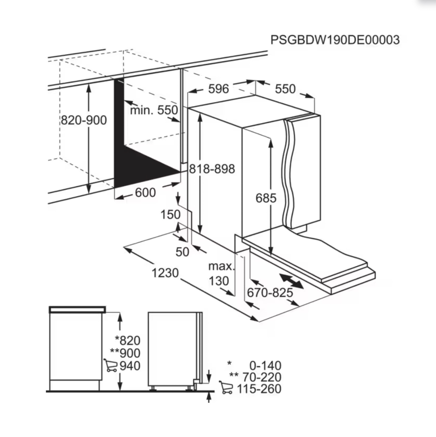 AEG FSE63637P 7000 vaatwasser volledig integreerbaar