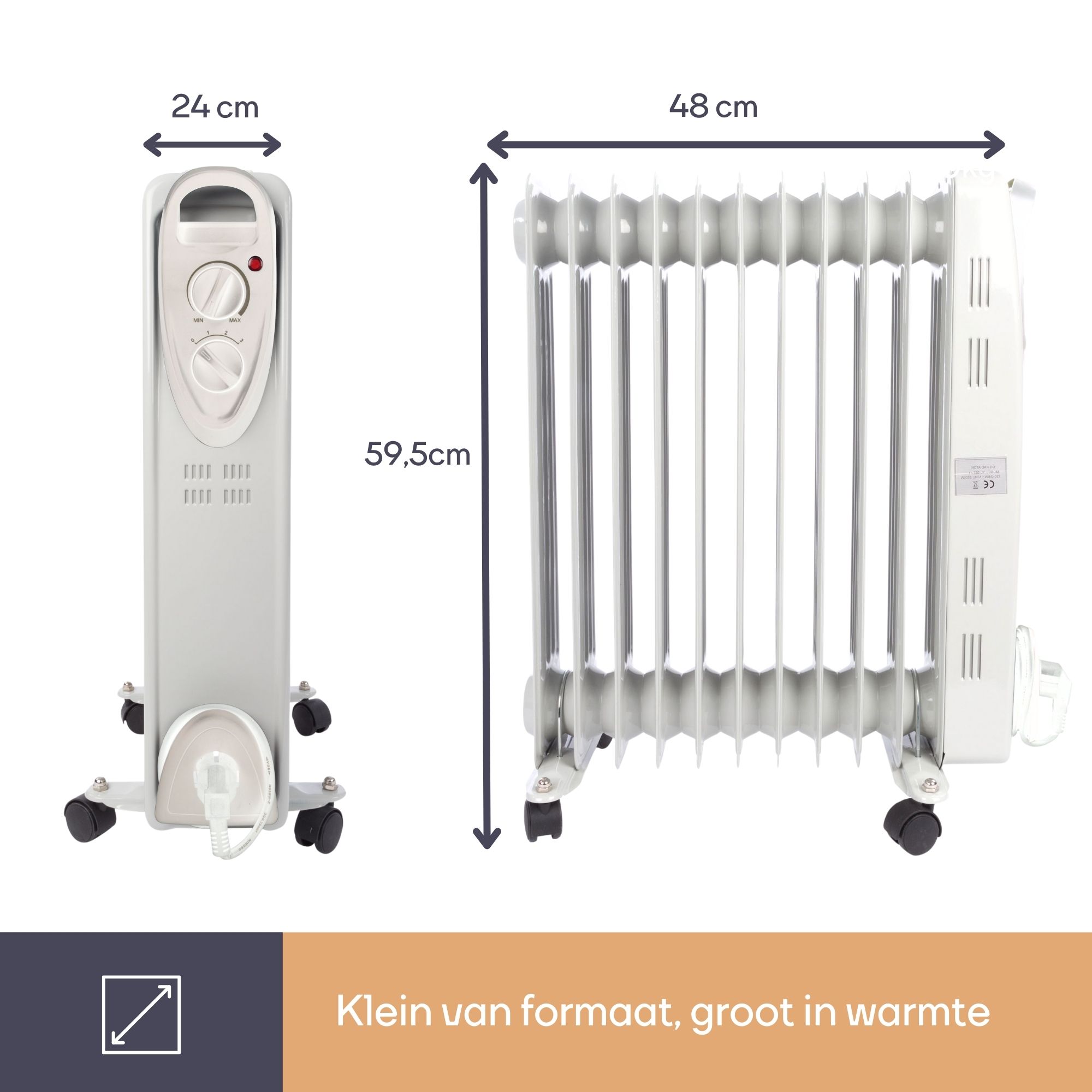 PEREL TC78011N Olieradiator - 2500W - 11 ribben PEREL TC78011N Olieradiator - 2500W - 11 ribben