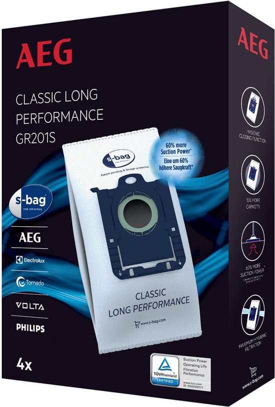 ELECTROLUX GR201S AEG S-bag GR201S - Long Performance ELECTROLUX GR201S AEG S-bag GR201S - Long Performance