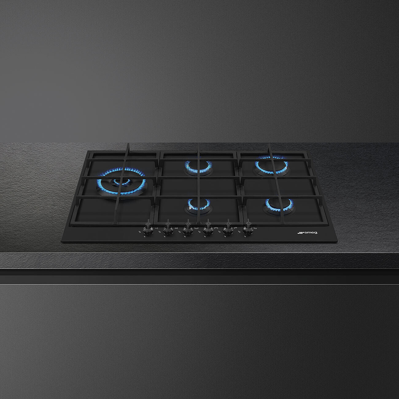 SMEG PX375LMB gaskookplaat - 72cm