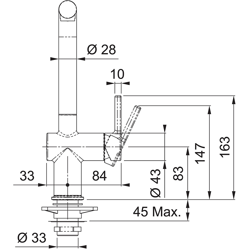 FRANKE 301001 ACTIVE ééngreepsmengkraan - keuken FRANKE 301001 ACTIVE ééngreepsmengkraan - keuken