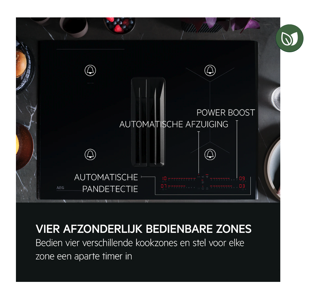 AEG TCH74B01FB 6000 kookplaat met afzuiging - 70cm