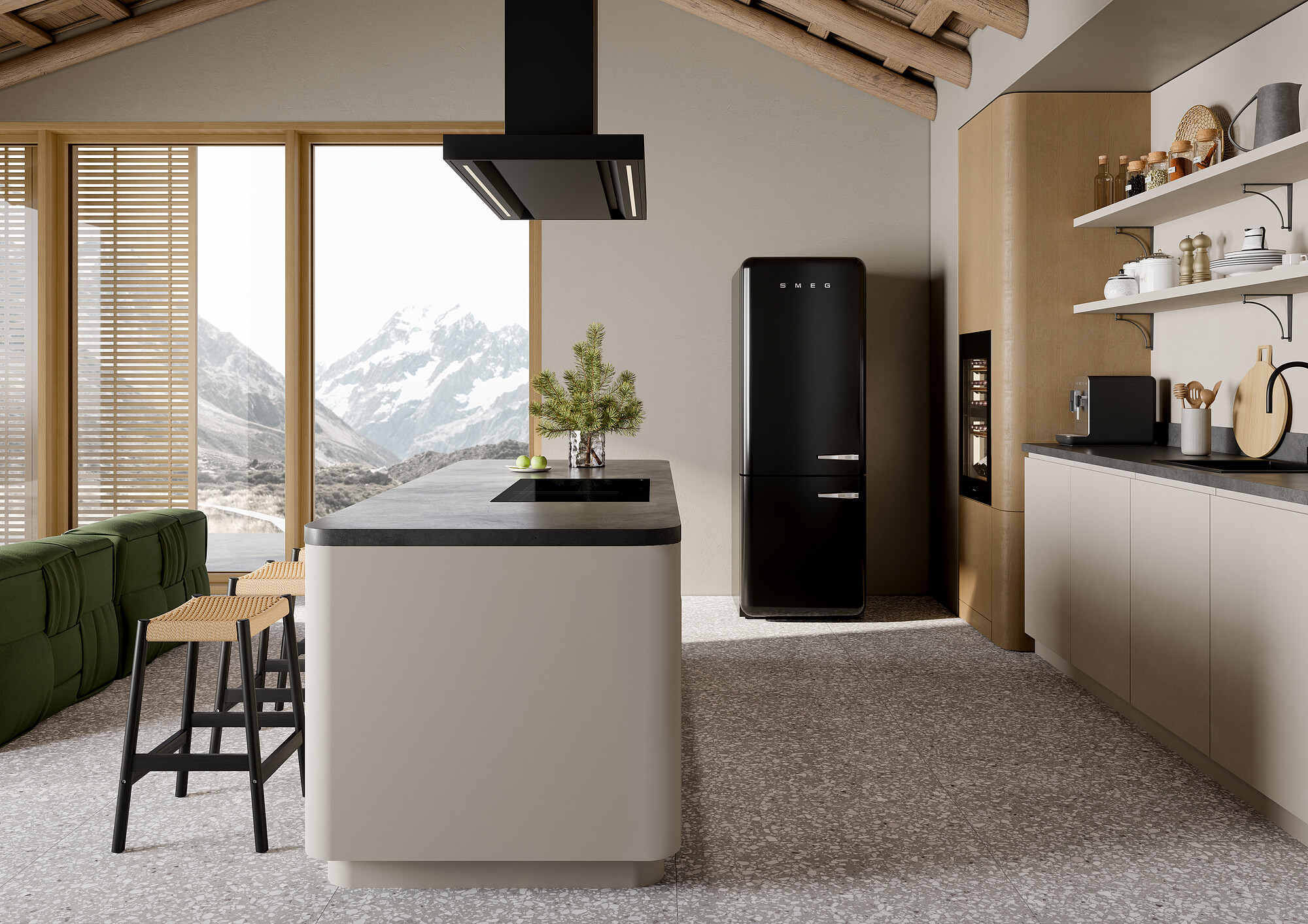 SMEG FAB38LBL5 vrijstaande koel-/vriescombinatie - 205cm