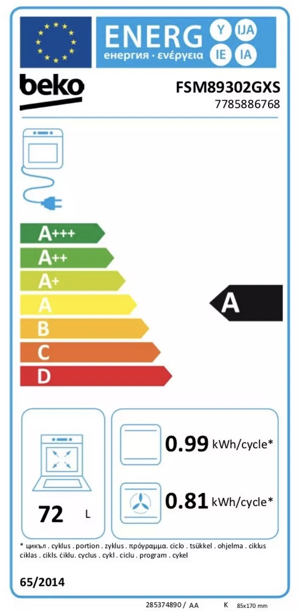 BEKO FSM89302GXS fornuis met inductie kookplaat - 60cm