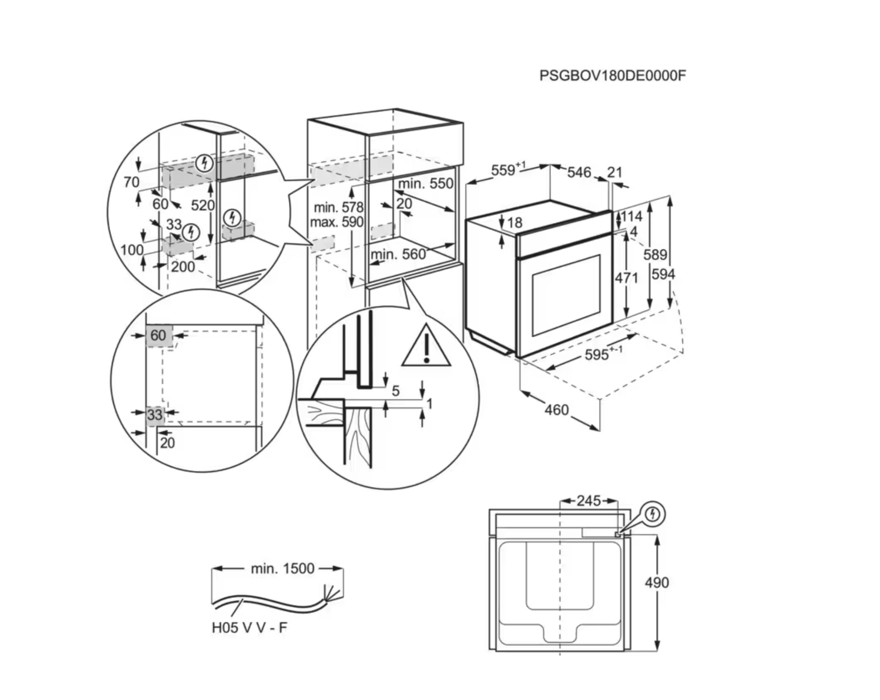 AEG TE8PB73ZAT 7000 multifunctionele oven - 60cm AEG TE8PB73ZAT 7000 multifunctionele oven - 60cm