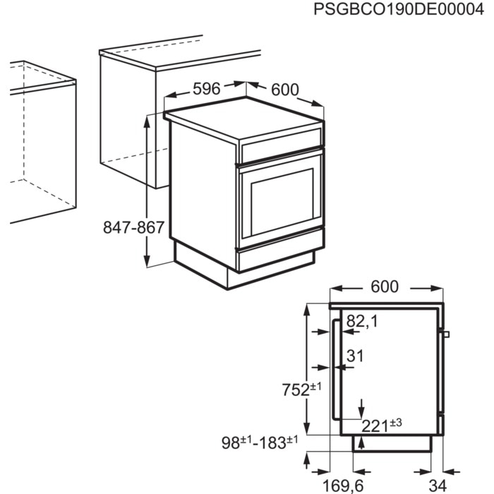 AEG CIB6641ABM fornuis met inductie kookplaat - 60cm