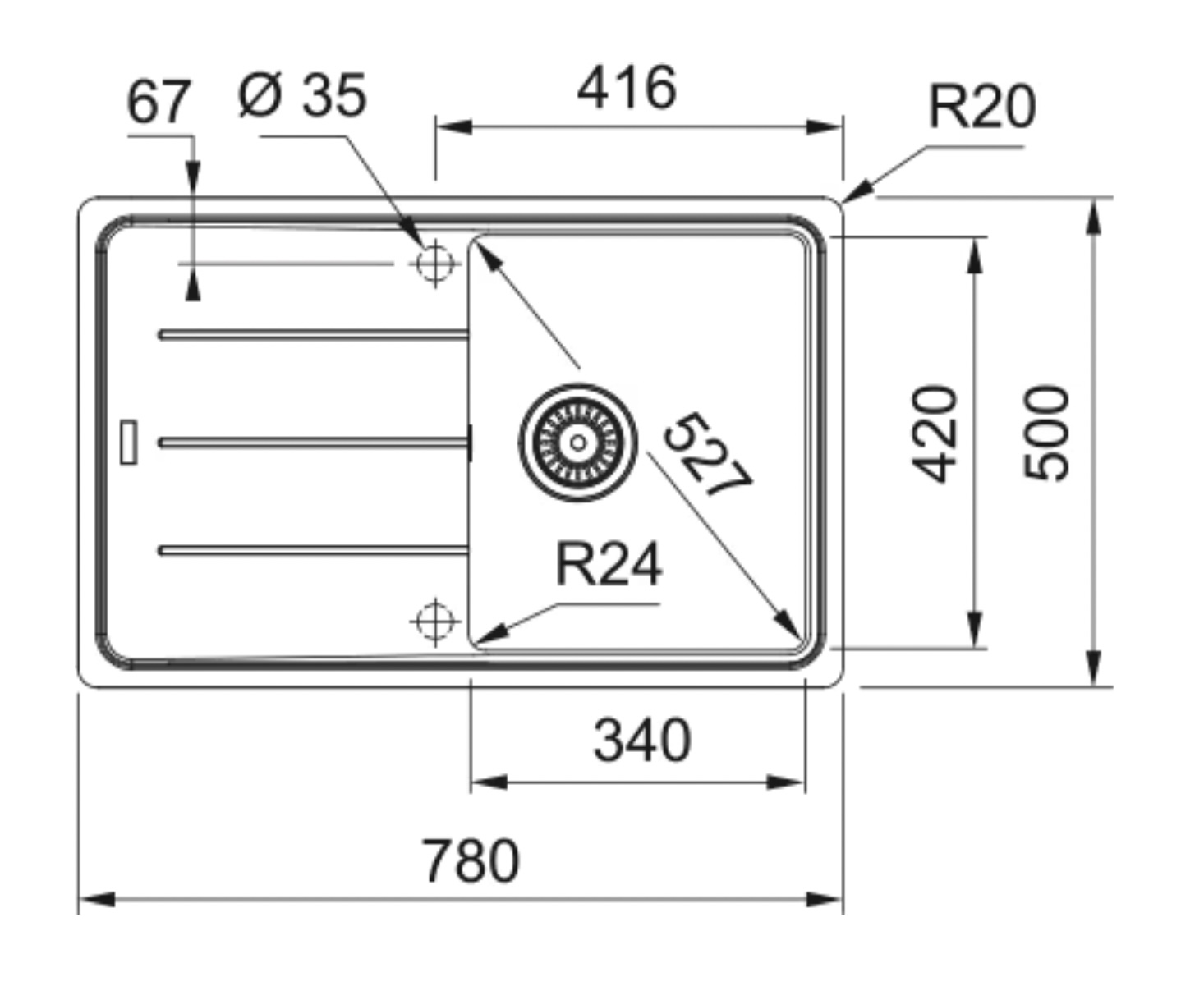 FRANKE BFG611KR1 BASIS spoelbak FRANKE BFG611KR1 BASIS spoelbak