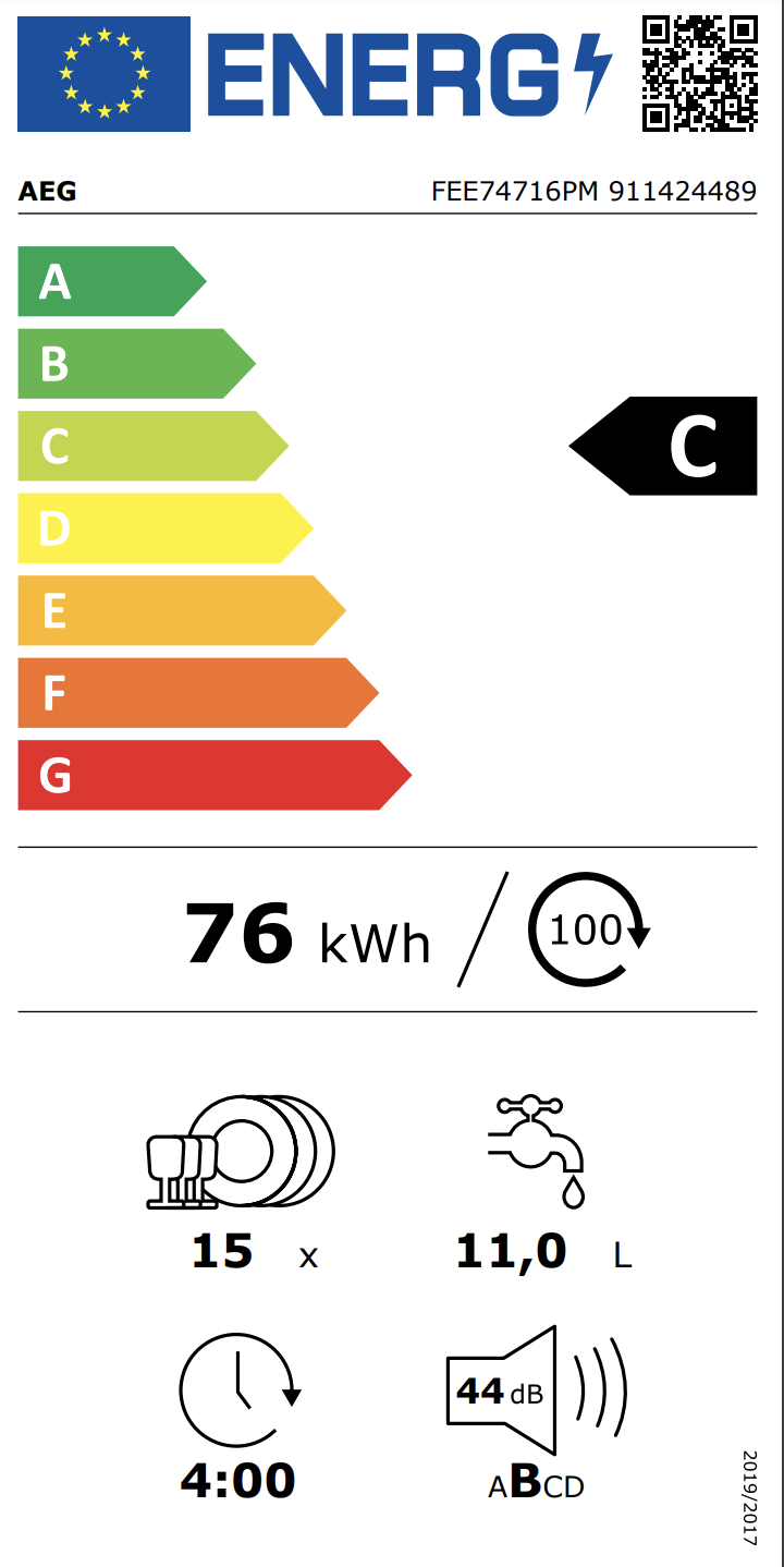 AEG FEE74716PM 7000 vaatwasser met bedieningspaneel AEG FEE74716PM 7000 vaatwasser met bedieningspaneel