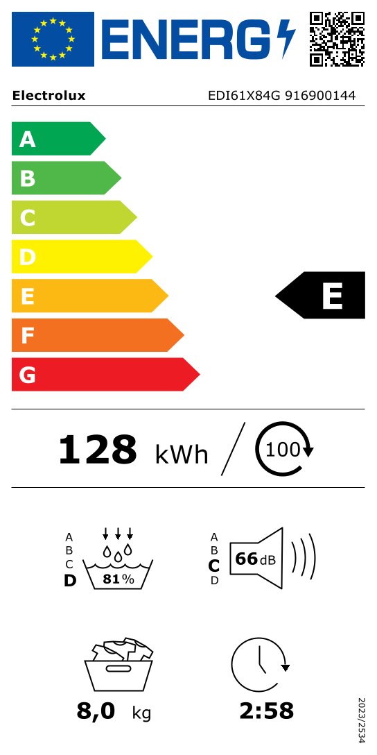 ELECTROLUX EDI61X84G 600 droogkast