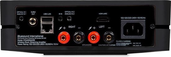 BLUESOUND 511527 Powernode N330 - Draadloze Muziek Streaming Versterker met HDMI - Zwart