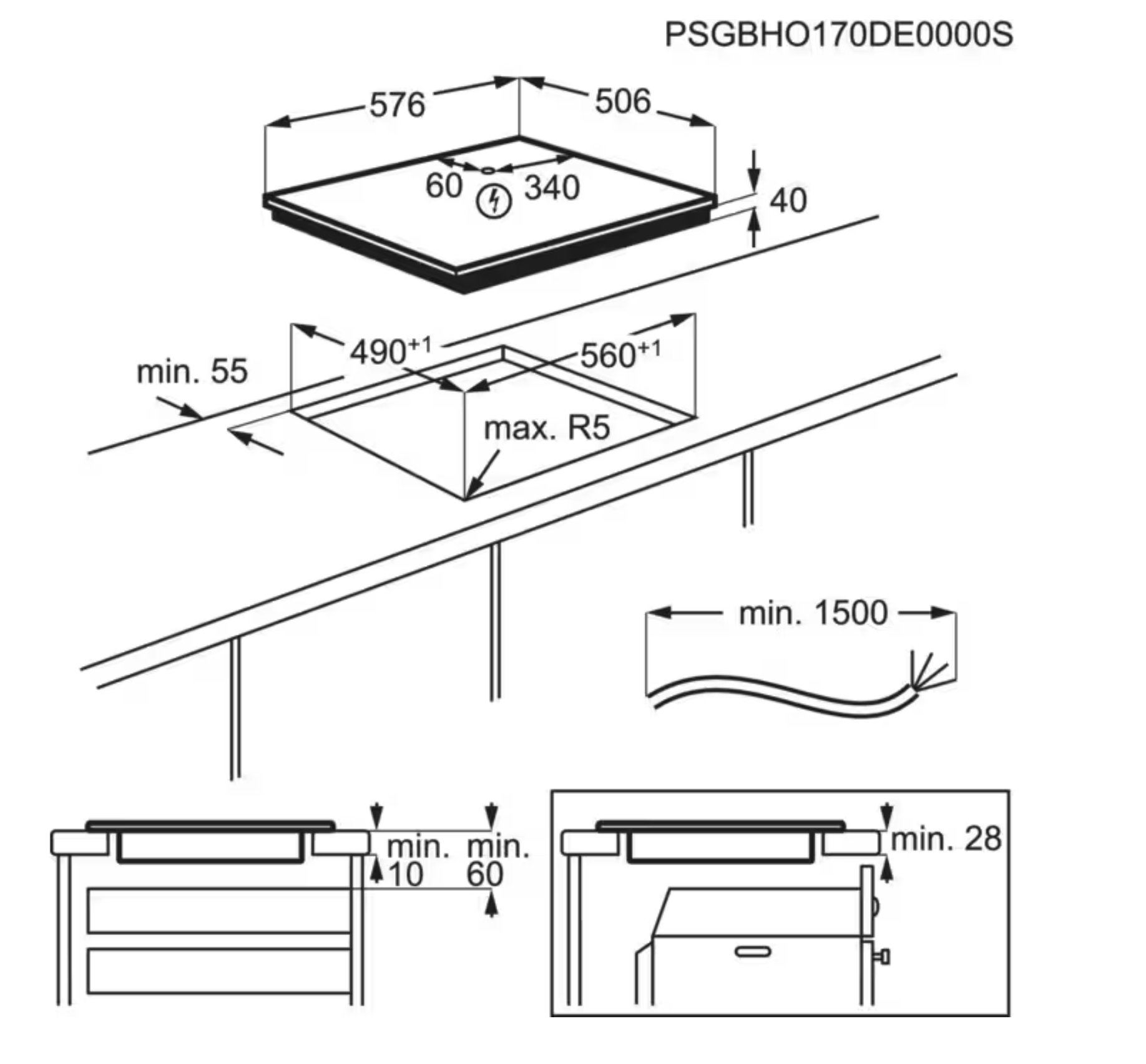 ELECTROLUX LRR6430M 300 vitrokeramische kookplaat - 60cm ELECTROLUX LRR6430M 300 vitrokeramische kookplaat - 60cm