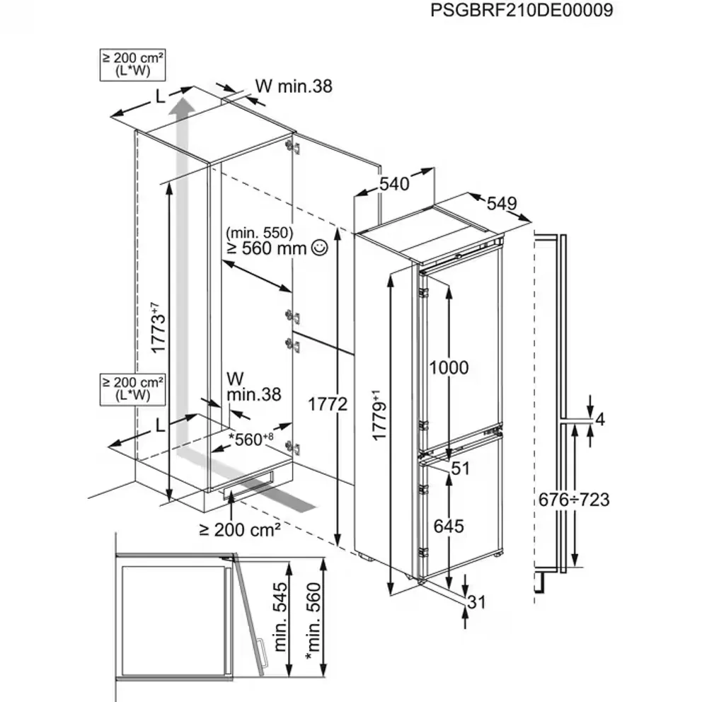 AEG TSC6N181ES 6000 koel-/vriescombinatie - 178cm AEG TSC6N181ES 6000 koel-/vriescombinatie - 178cm
