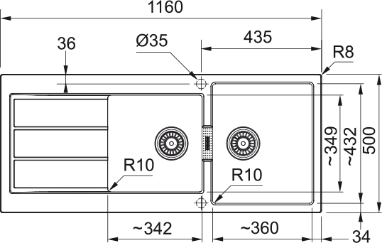 FRANKE S2D621ZW1 SIRIUS spoelbak FRANKE S2D621ZW1 SIRIUS spoelbak