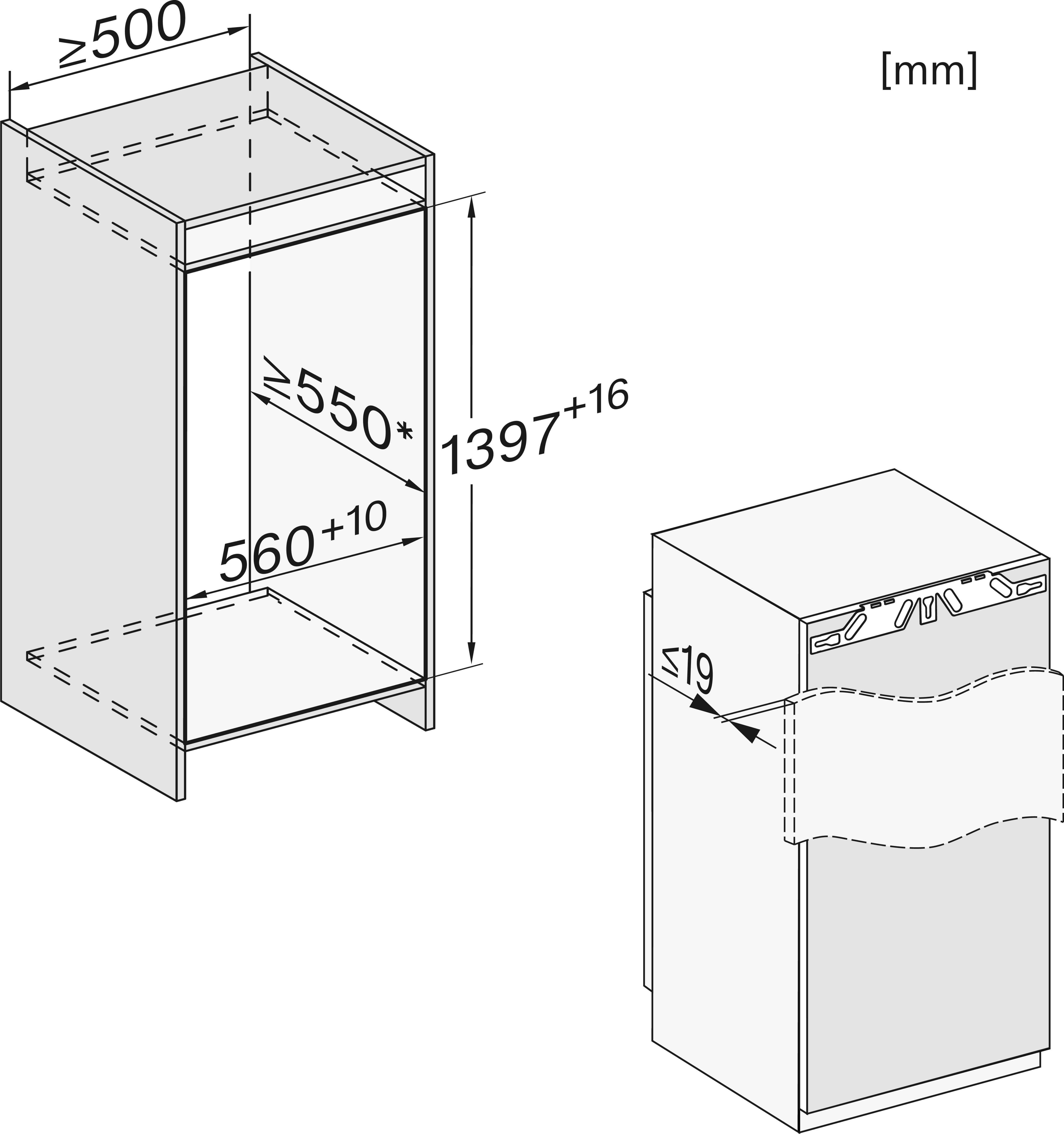 MIELE K7438D koelkast met vriesvak - 140cm