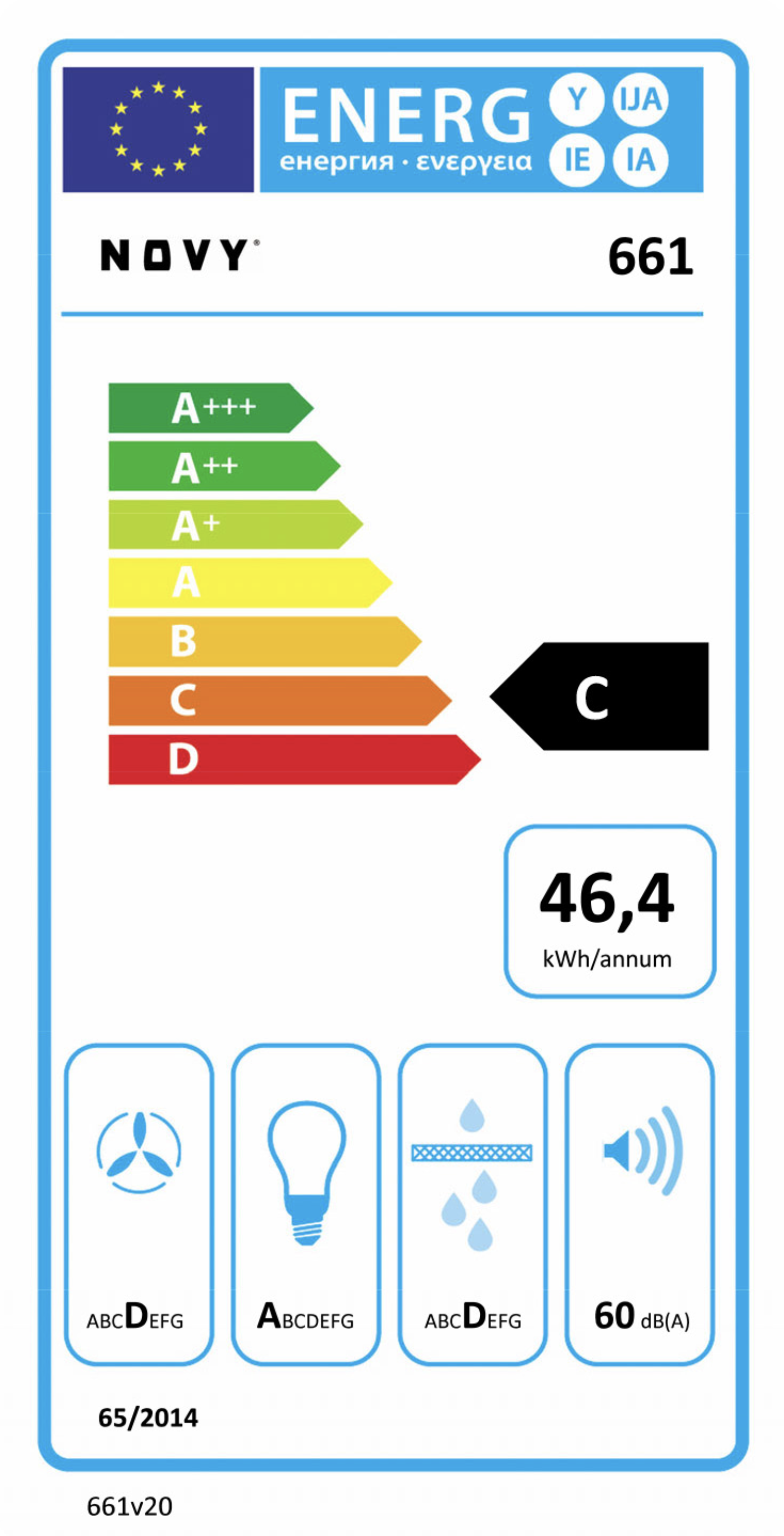 NOVY 661 telescopische dampkap - 60cm NOVY 661 telescopische dampkap - 60cm