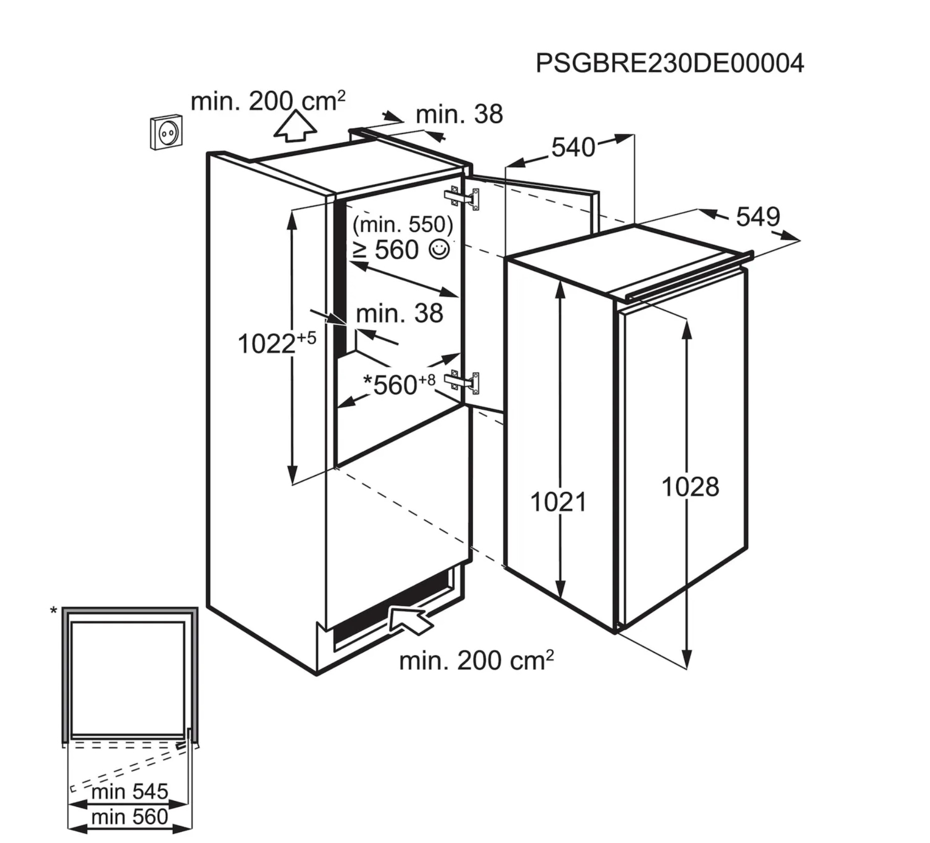 AEG TSK5O101ES 5000 koelkast zonder vriesvak  - 102cm AEG TSK5O101ES 5000 koelkast zonder vriesvak  - 102cm