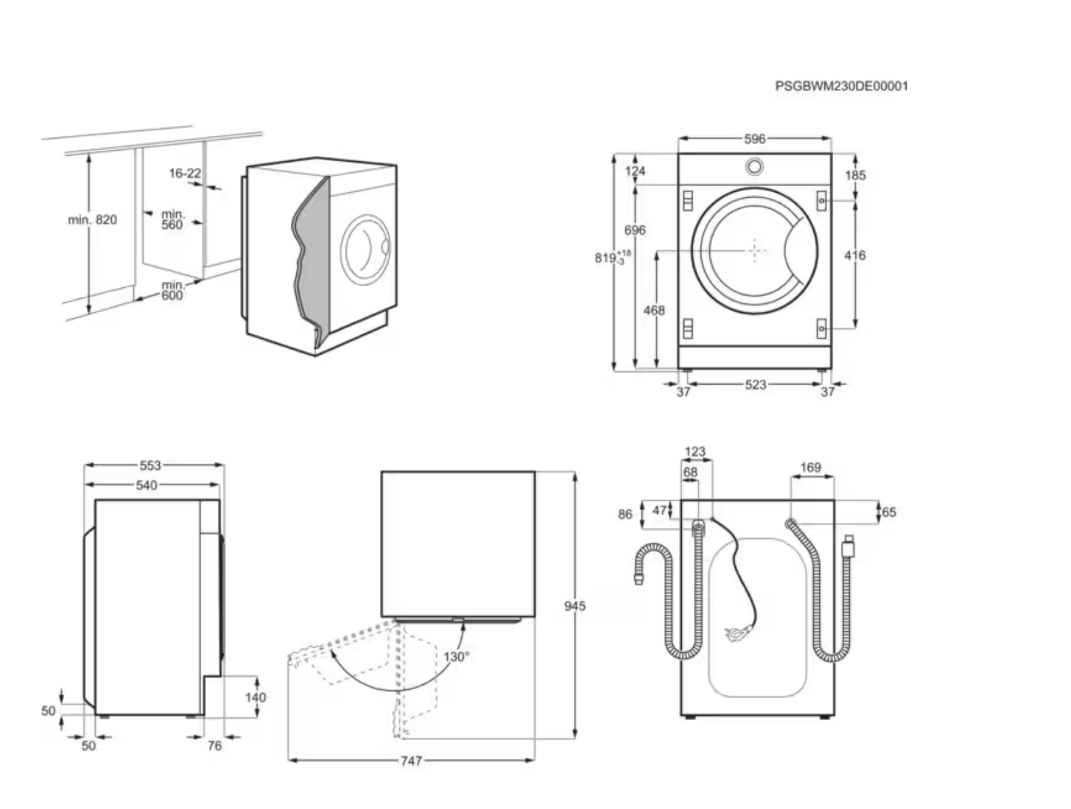 AEG LWR7676BI 7000 was- droogcombinatie