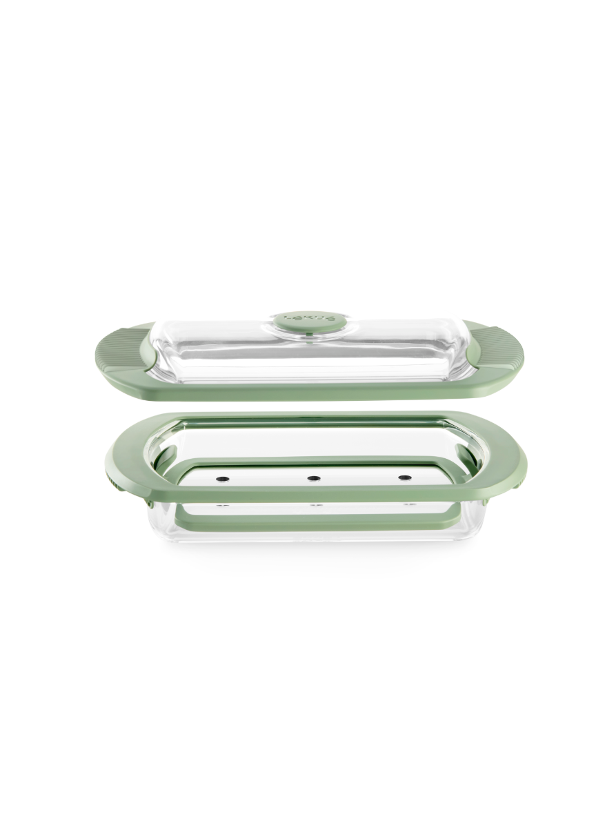 LEKUE 890482 Stoomkoker - Glas - geschikt voor 2 personen - Green