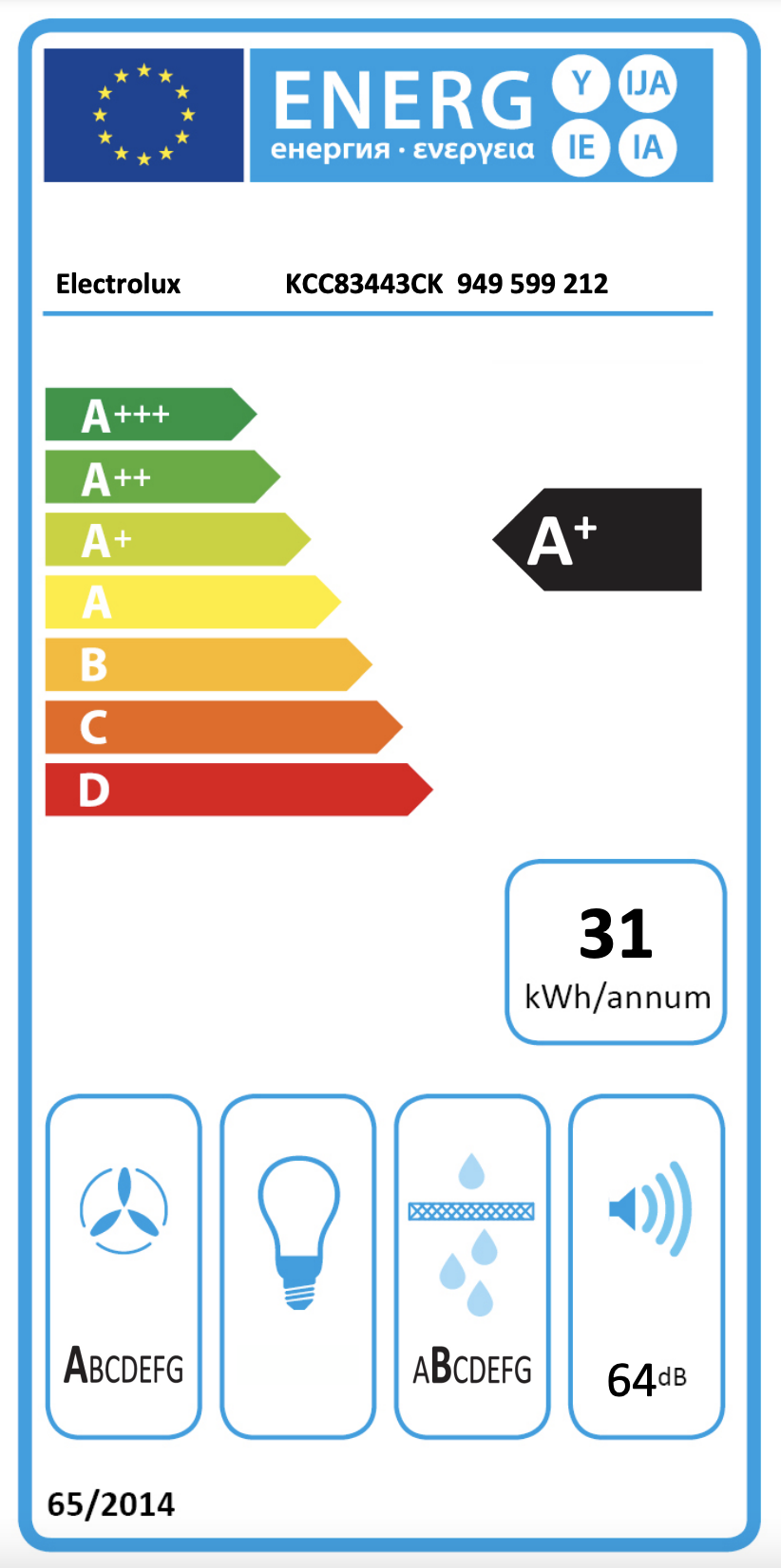ELECTROLUX KCC83443CK 600 kookplaat met afzuiging - 80cm ELECTROLUX KCC83443CK 600 kookplaat met afzuiging - 80cm