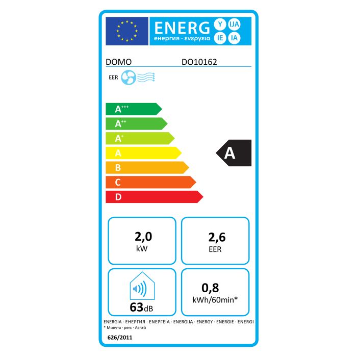 DOMO  DO10162 Mobiele airco ‘CoolMax’ voor ruimtes tot 20m² - 7.000 BTU