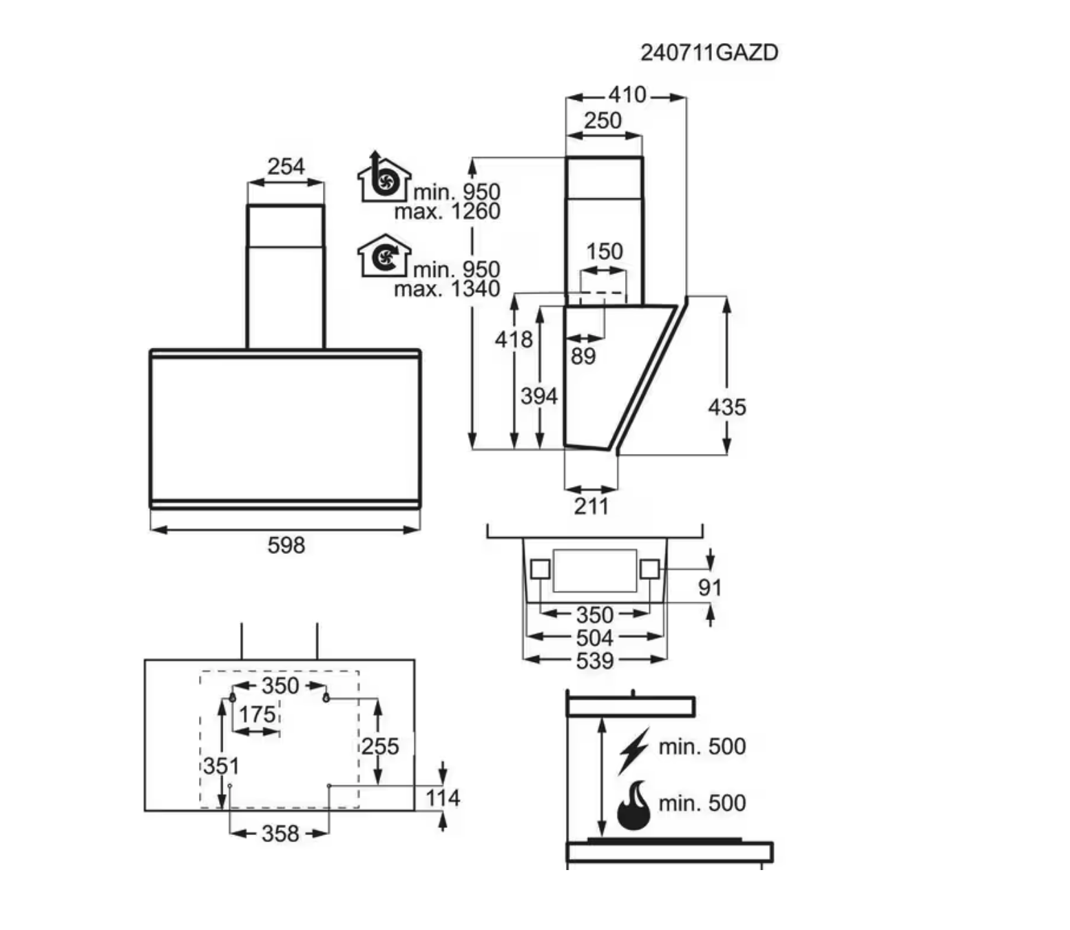 AEG GV77D61SB 7000 headfree dampkap - 60cm AEG GV77D61SB 7000 headfree dampkap - 60cm