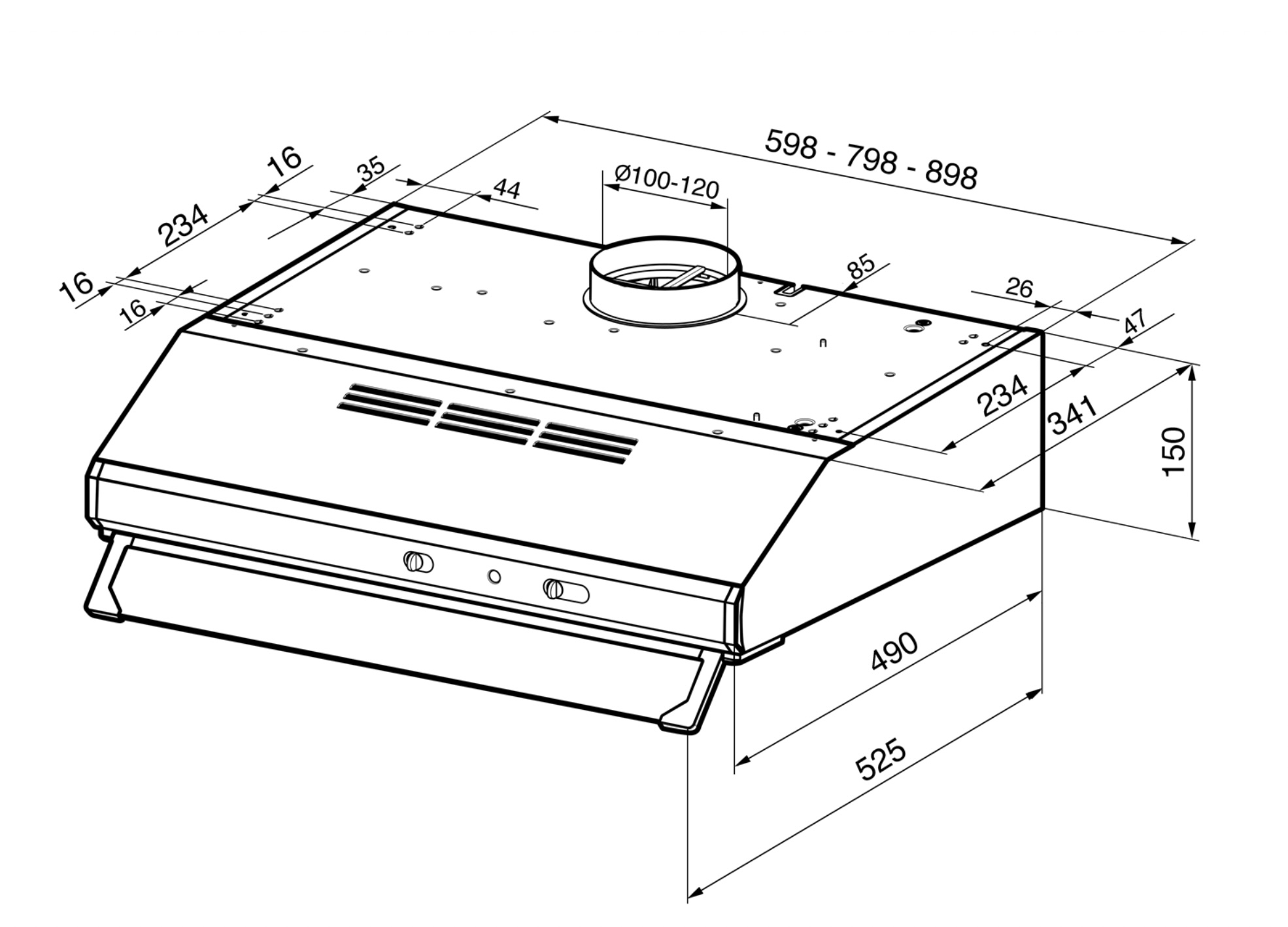SMEG KSEC61XE3 onderbouw dampkap - 60cm SMEG KSEC61XE3 onderbouw dampkap - 60cm