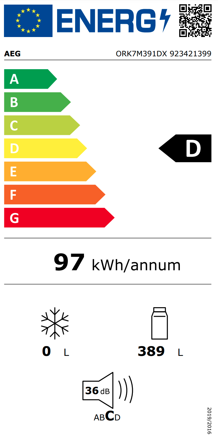 AEG ORK7M391DX 7000 vrijstaande koelkast zonder vriesvak - 186cm AEG ORK7M391DX 7000 vrijstaande koelkast zonder vriesvak - 186cm