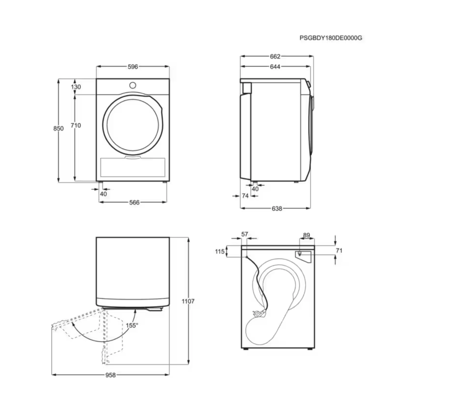 ELECTROLUX EDI62X86G 600 droogkast