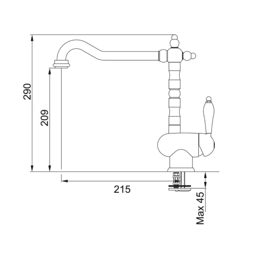 FRANKE 301780 OLD ENGLAND ééngreepsmengkraan - keuken