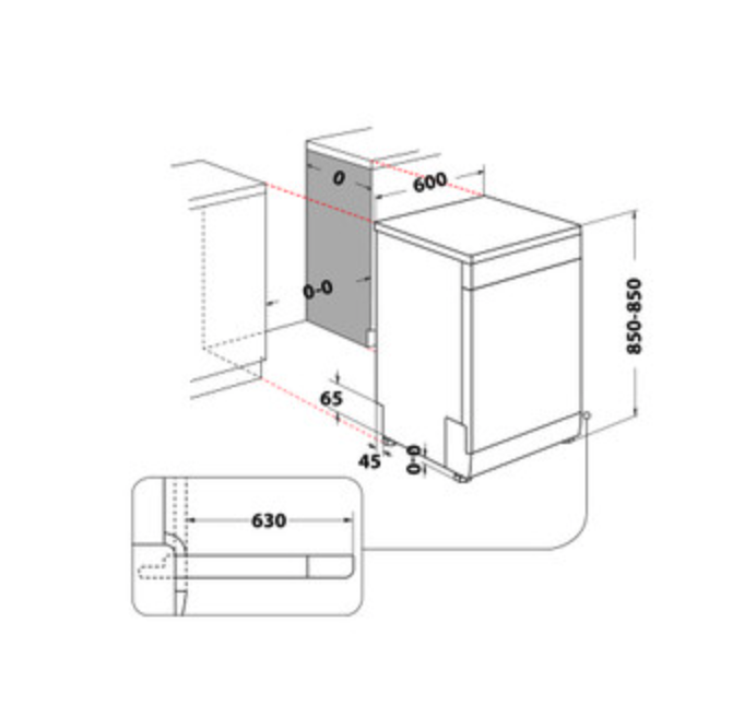 WHIRLPOOL W8FHS61BS vrijstaande vaatwasser