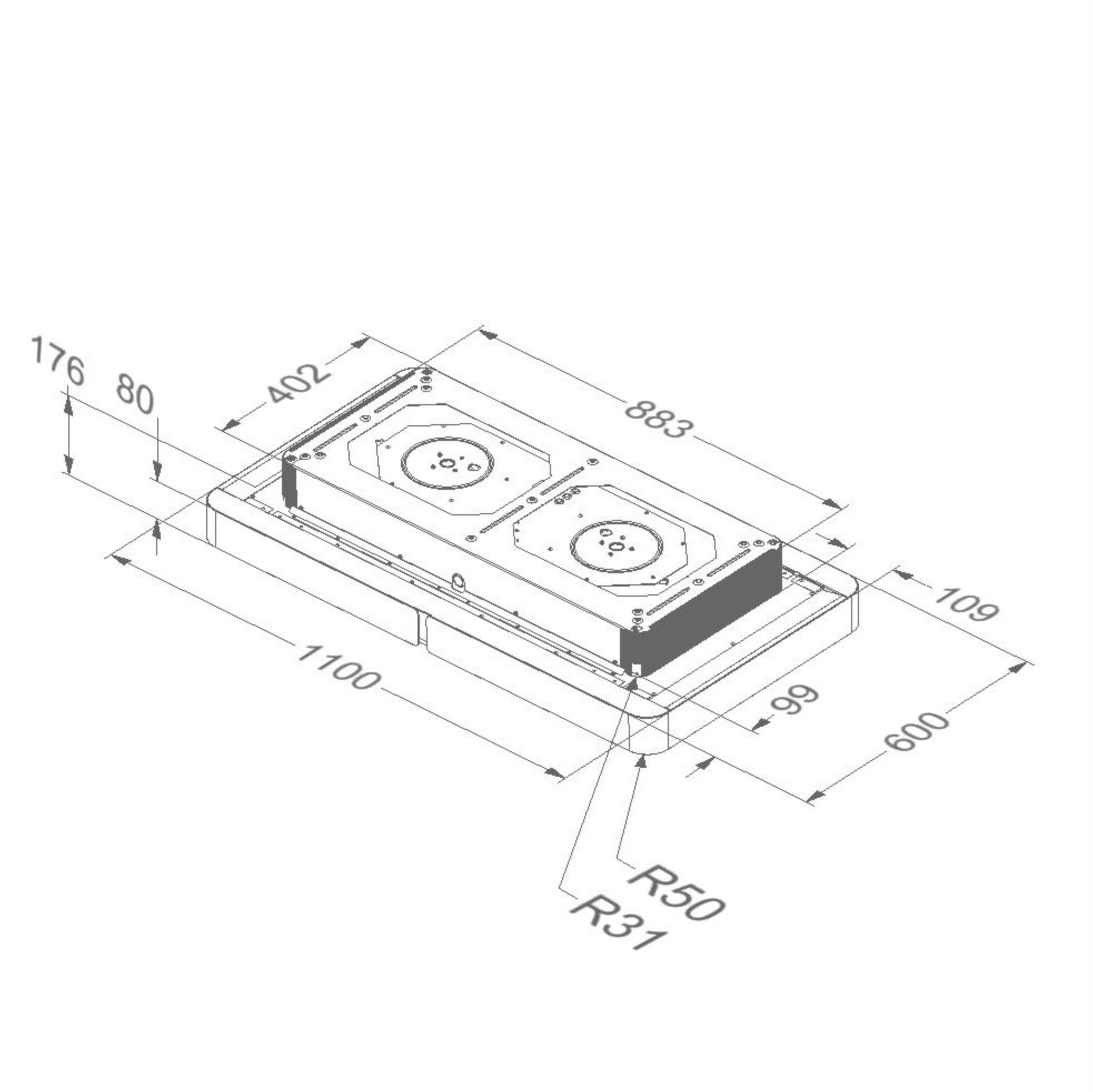 NOVY 230 plafonddampkap - 110cm