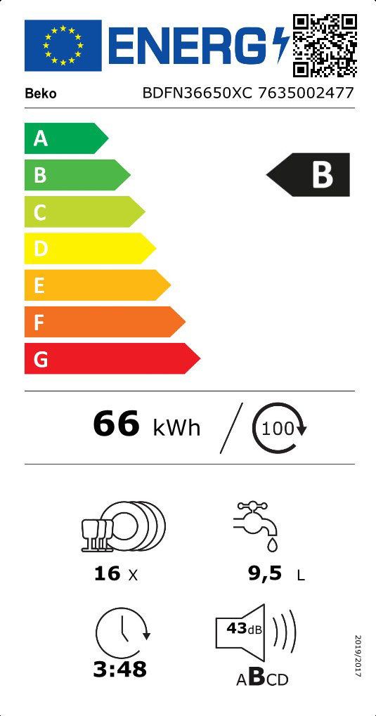 BEKO BDFN36650XC vrijstaande vaatwasser BEKO BDFN36650XC vrijstaande vaatwasser