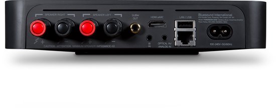 BLUESOUND 511527 Powernode N330 - Draadloze Muziek Streaming Versterker met HDMI - Zwart