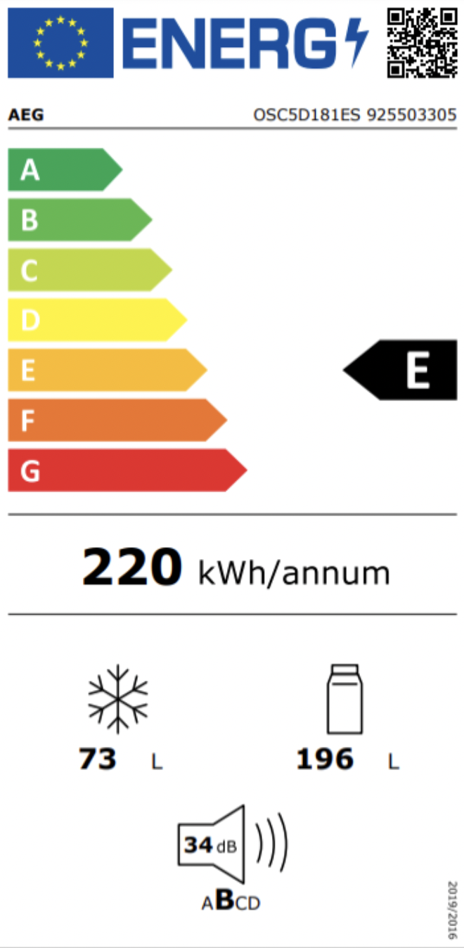 AEG OSC5D181ES 5000 koel-/vriescombinatie - 178cm AEG OSC5D181ES 5000 koel-/vriescombinatie - 178cm