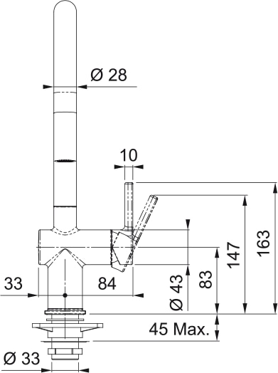 FRANKE 301029 ACTIVE ééngreepsmengkraan - keuken FRANKE 301029 ACTIVE ééngreepsmengkraan - keuken