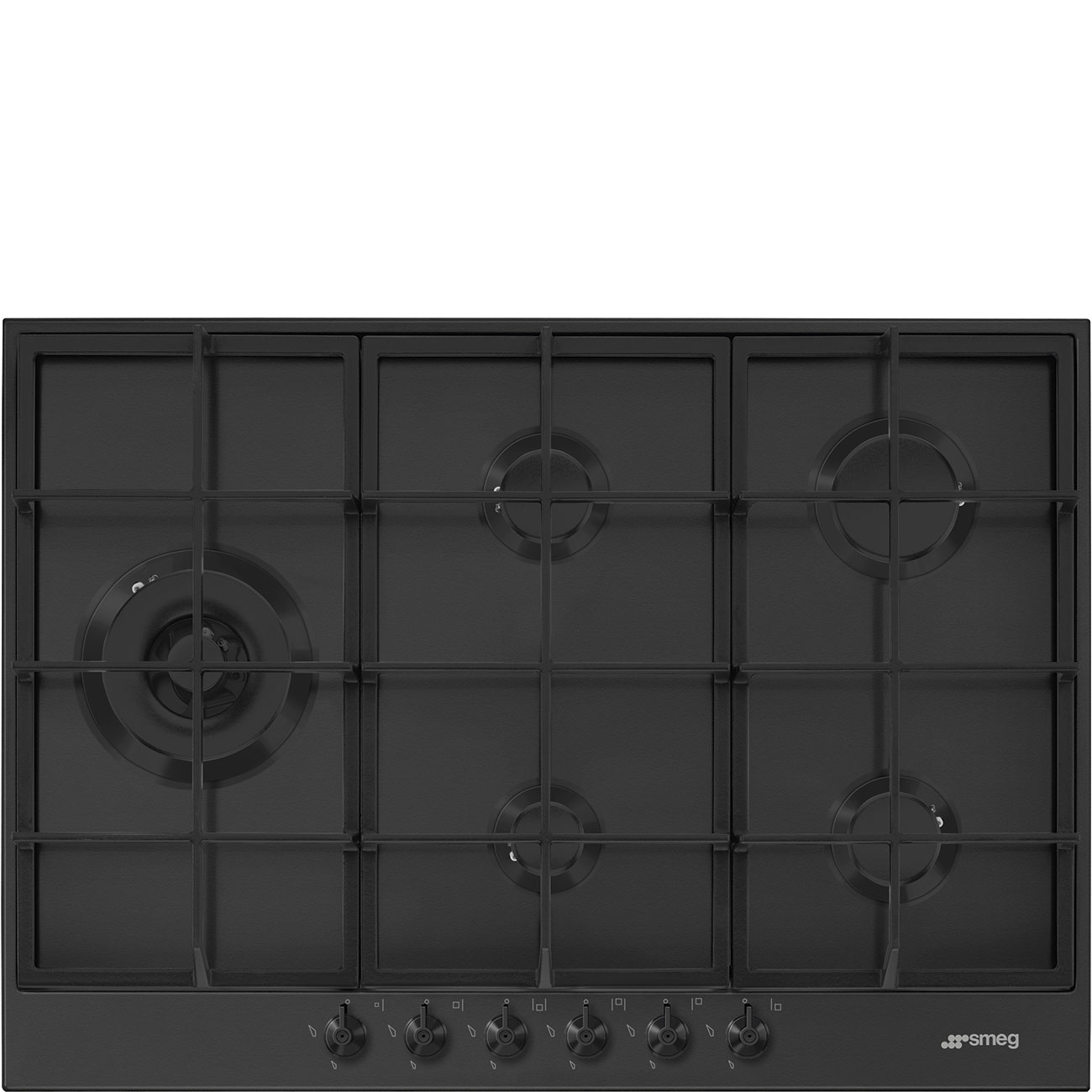 SMEG PX375LMB gaskookplaat - 72cm SMEG PX375LMB gaskookplaat - 72cm