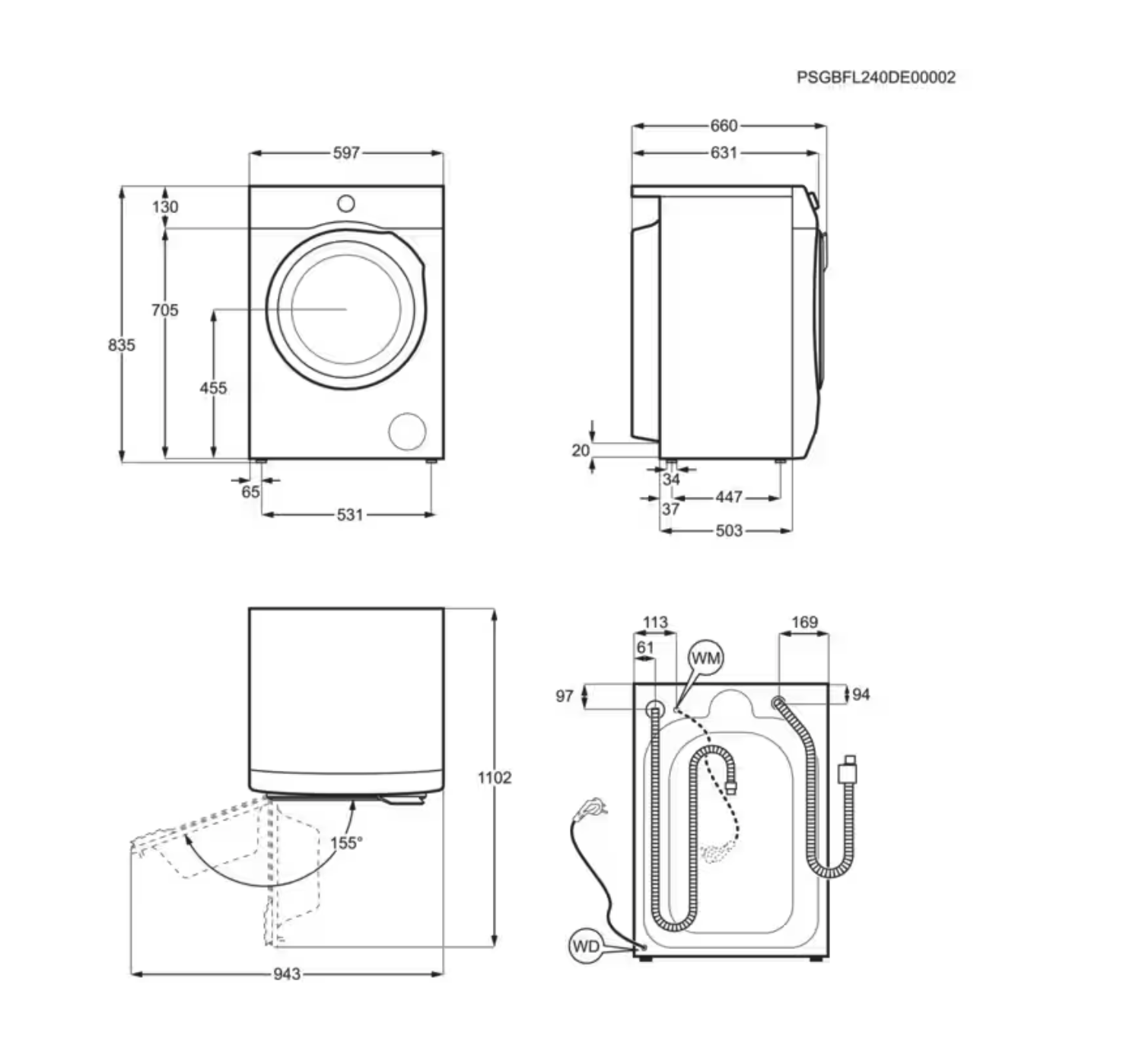 AEG LWR76UC164 7000  was- droogcombinatie AEG LWR76UC164 7000  was- droogcombinatie
