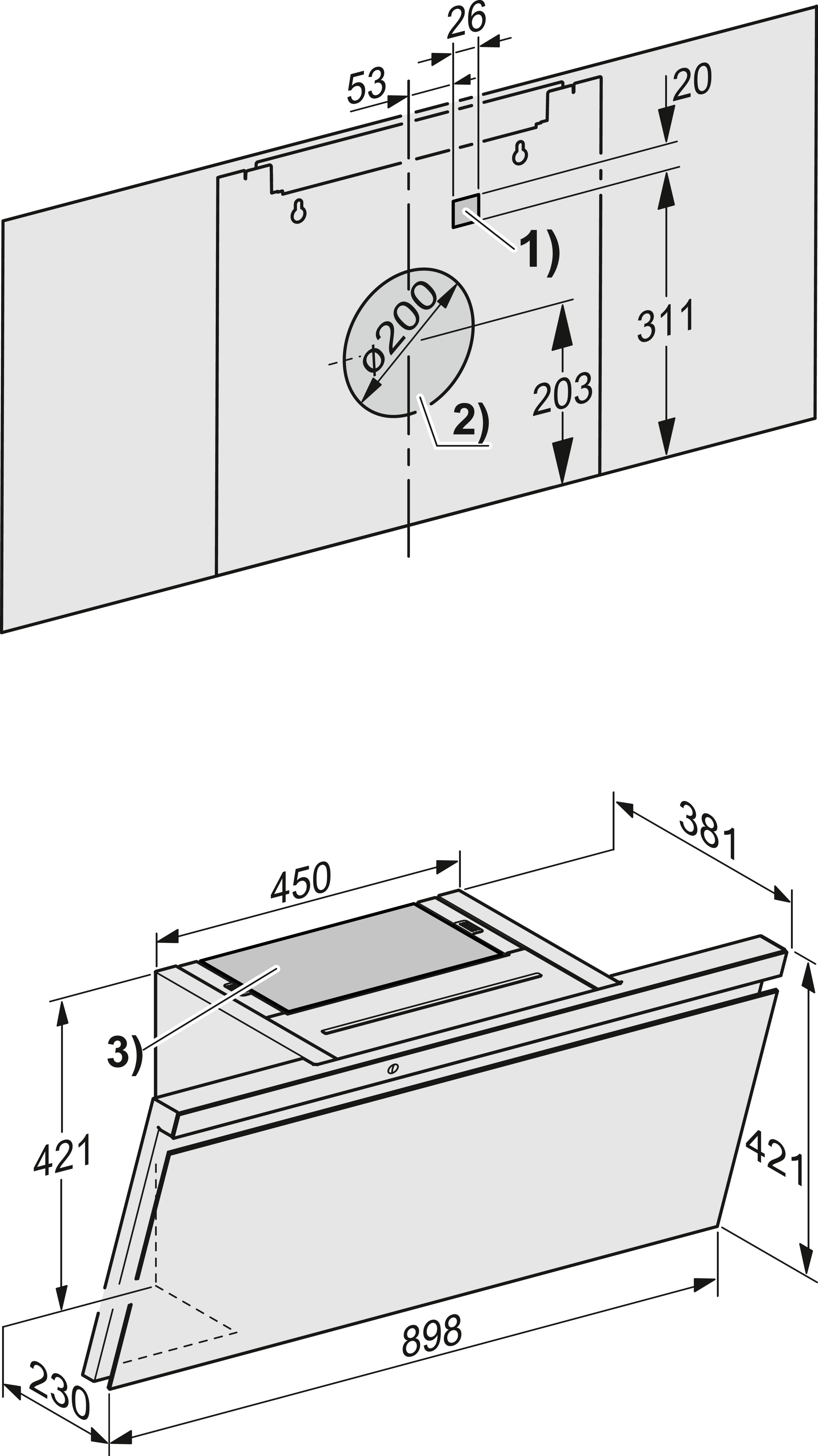 MIELE DAH4980SIENNAPEBE headfree dampkap - 90cm