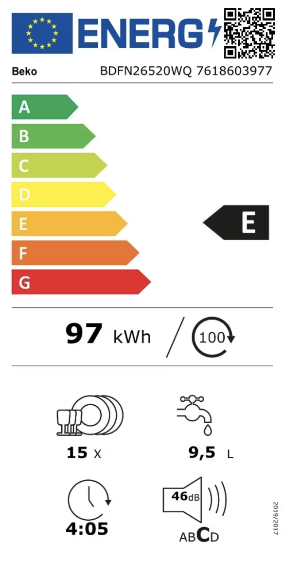 BEKO BDFN26520WQ vrijstaande vaatwasser