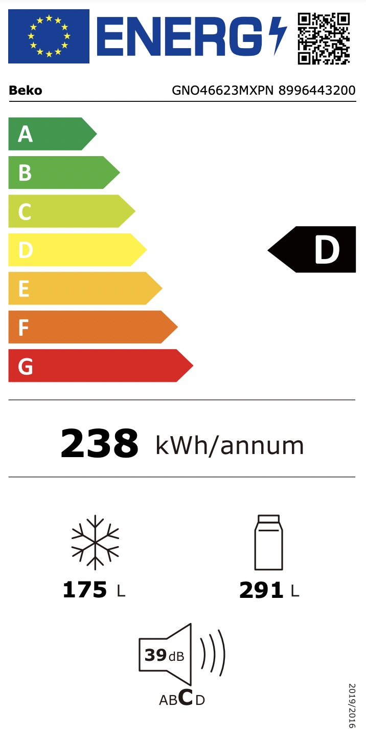 BEKO GNO46623MXPN side-by-side