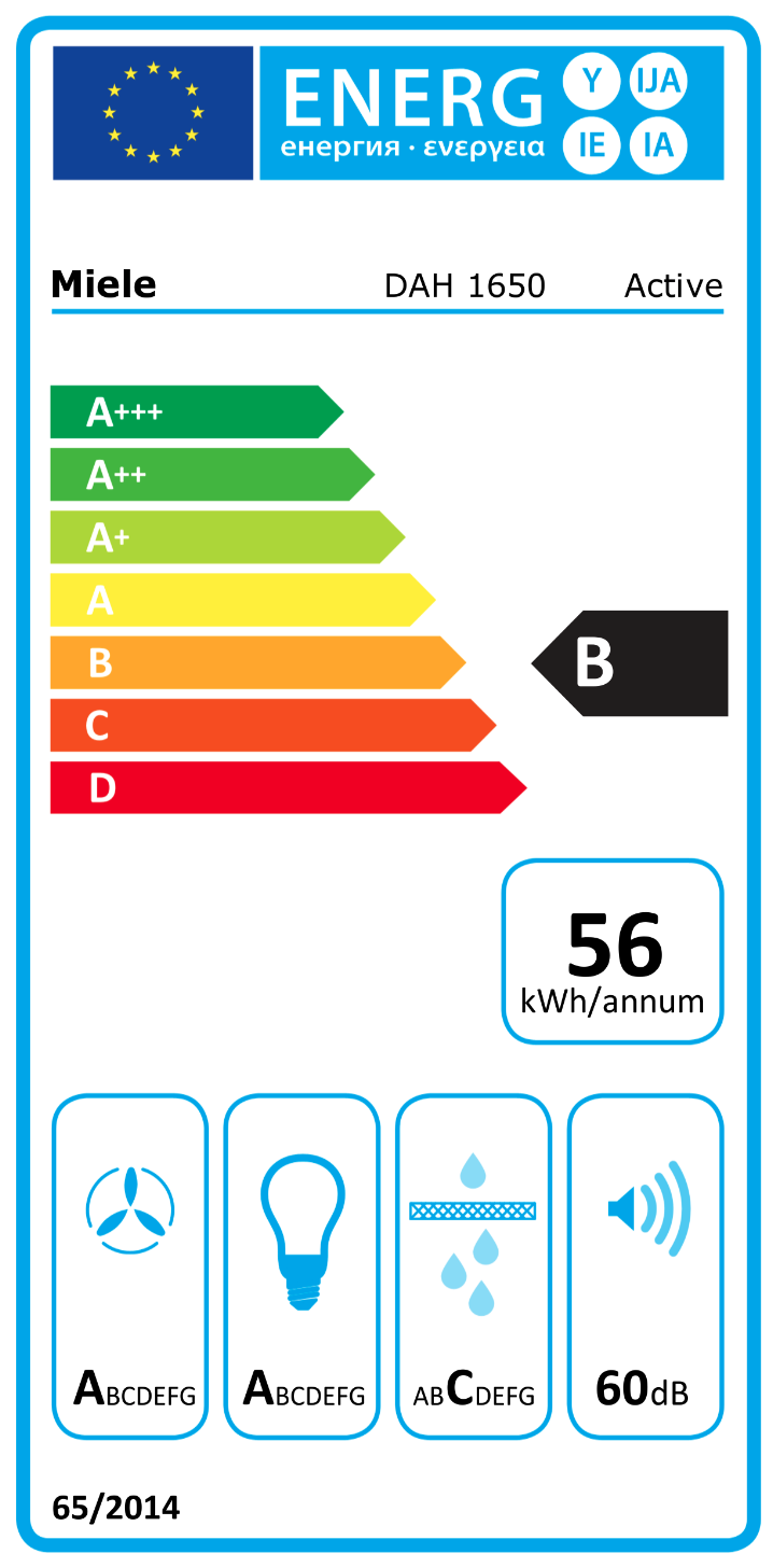 MIELE DAH1650OBSW headfree dampkap - 60cm MIELE DAH1650OBSW headfree dampkap - 60cm