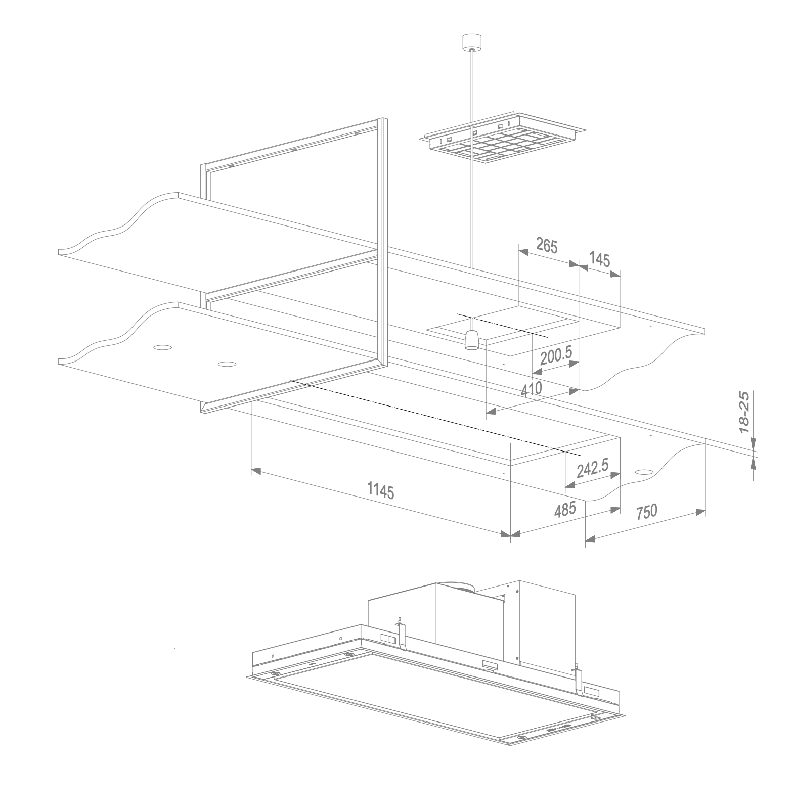 NOVY 15012 eilanddampkap - 120cm NOVY 15012 eilanddampkap - 120cm