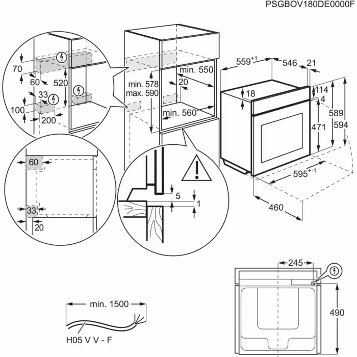 AEG OS6PB52AM 6000 multifunctionele oven - 60cm