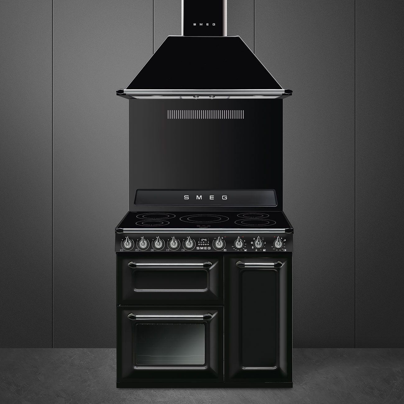SMEG TR93IBL2 fornuis met inductie kookplaat - 90cm