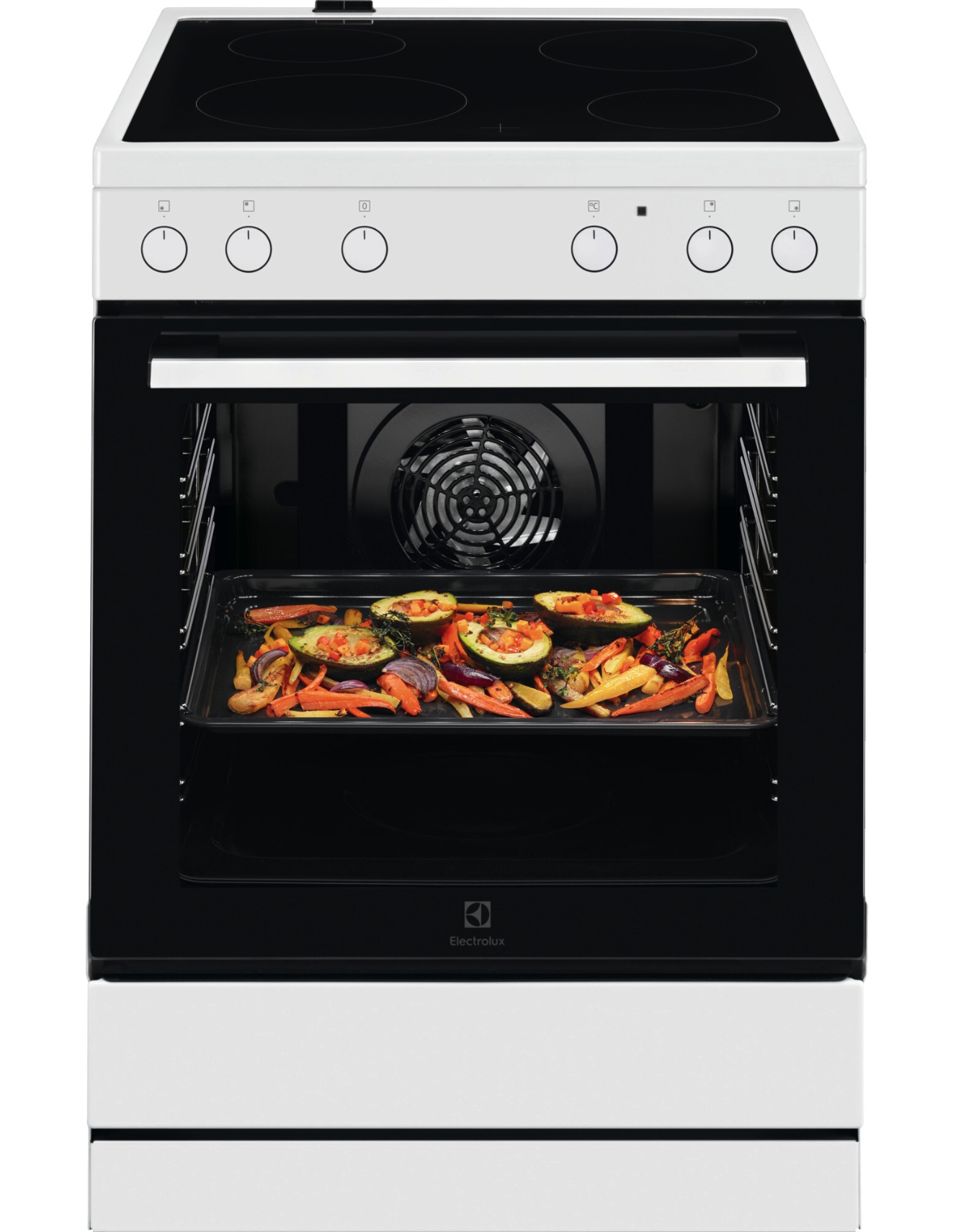 ELECTROLUX LKR62001CW fornuis met keramische kookplaat - 60cm ELECTROLUX LKR62001CW fornuis met keramische kookplaat - 60cm