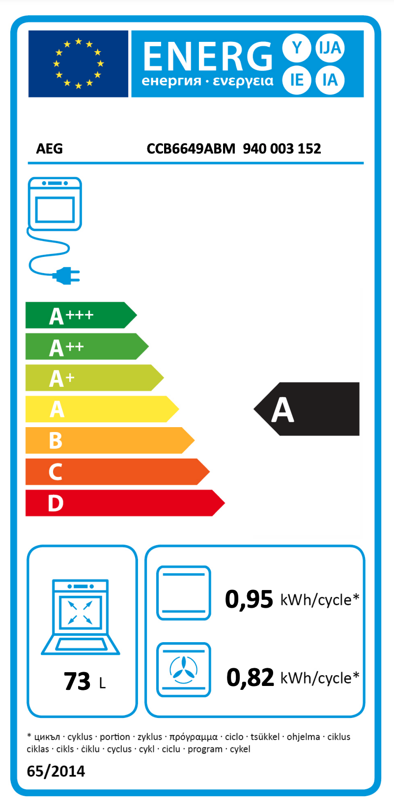 AEG CCB6649ABM fornuis met keramische kookplaat - 60cm AEG CCB6649ABM fornuis met keramische kookplaat - 60cm