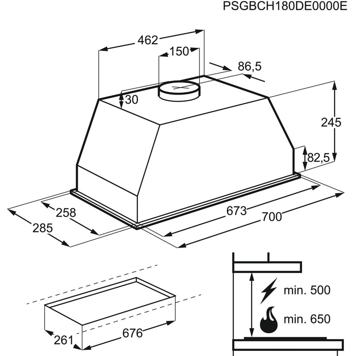 AEG DGB3850M 6000 inbouwgroep - 70cm