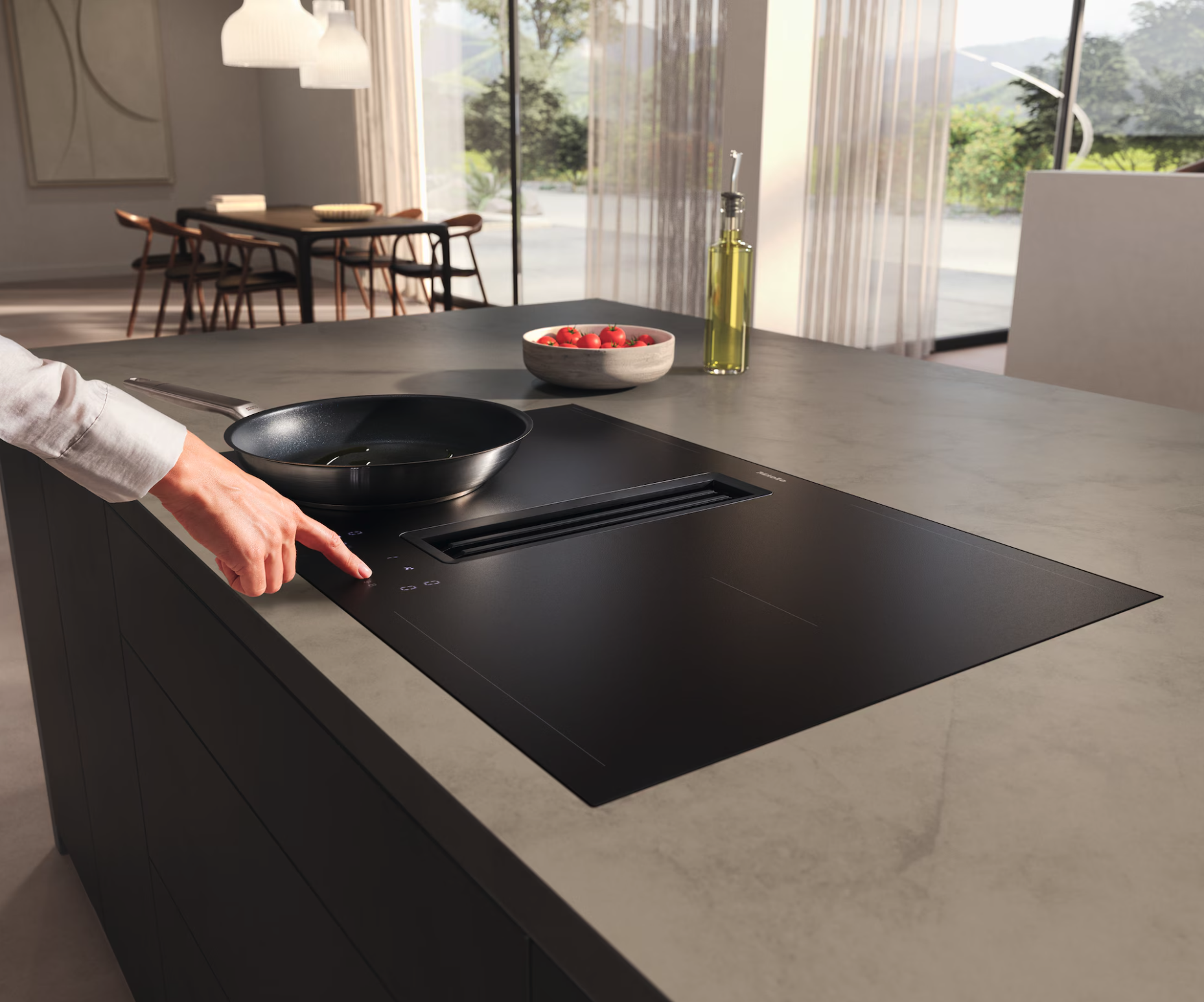 MIELE KMDA7876FLMATTFINISHMASW kookplaat met afzuiging - 80cm